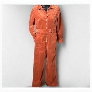 Amy Life Orange Corduroy Jumpsuit